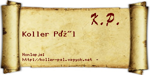 Koller Pál névjegykártya